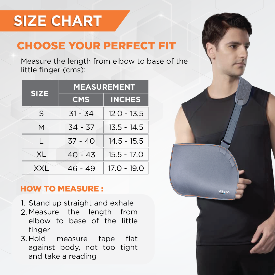 Vissco Arm Pouch Sling (Mild Support)| Provides Support to the Shoulder & Arm (Grey)