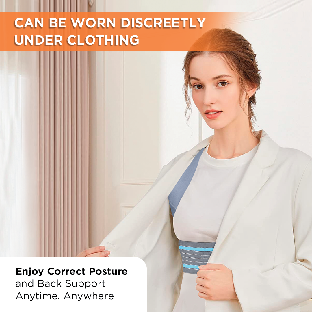 Vissco Posture Aid (Moderate Support) | Ideal Aid to Correct Posture & Relieves Pain (Grey)