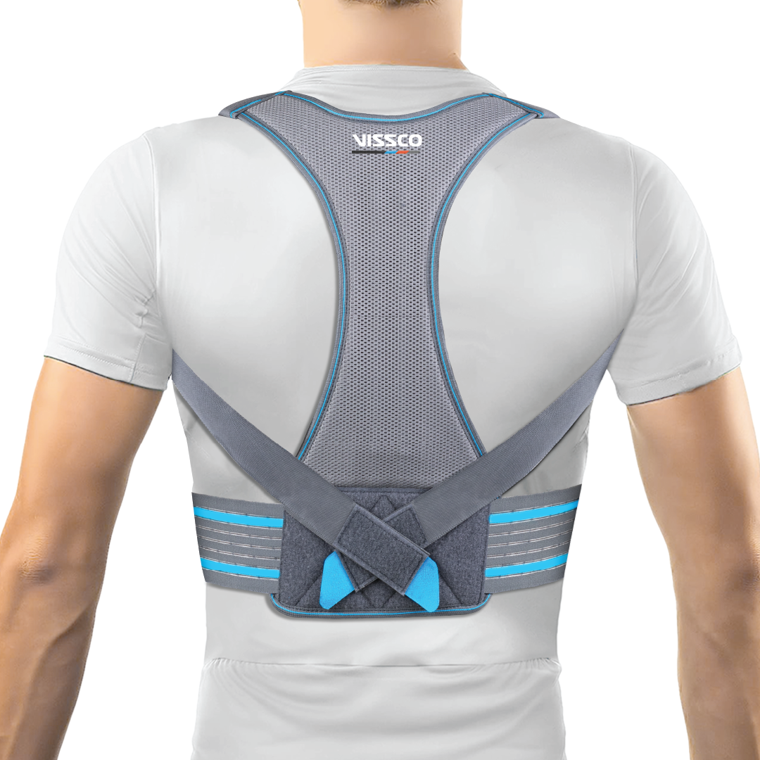 Vissco Posture Aid (Moderate Support) | Ideal Aid to Correct Posture & Relieves Pain (Grey)
