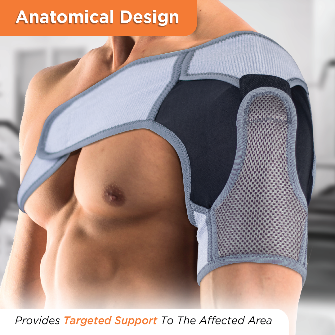 Vissco Shoulder Support | Provides Moderate Support & Stability to the Shoulder to Prevent Shoulder Dislocation (Grey)