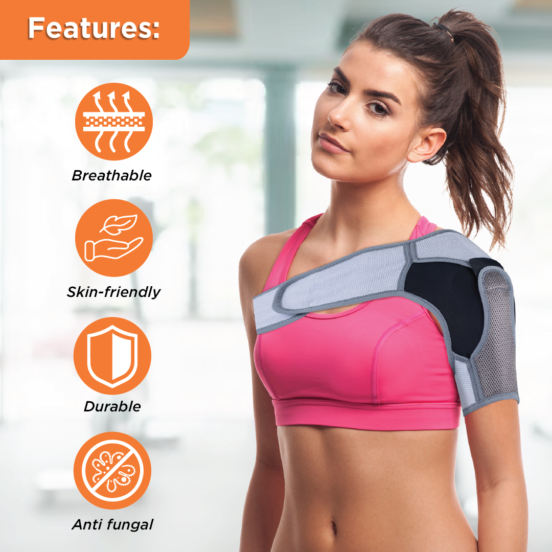 Vissco Shoulder Support | Provides Moderate Support & Stability to the Shoulder to Prevent Shoulder Dislocation (Grey)