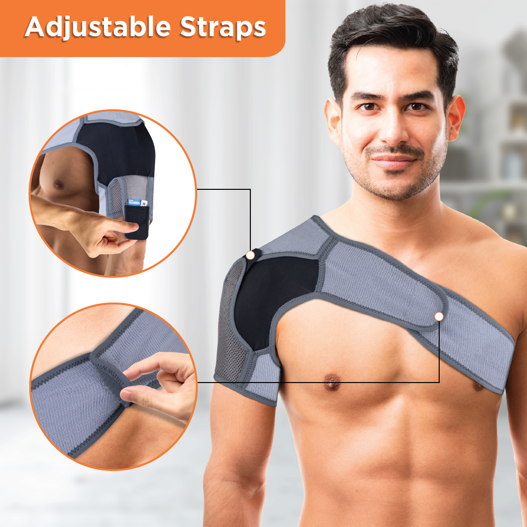 Vissco Shoulder Support | Provides Moderate Support & Stability to the Shoulder to Prevent Shoulder Dislocation (Grey)