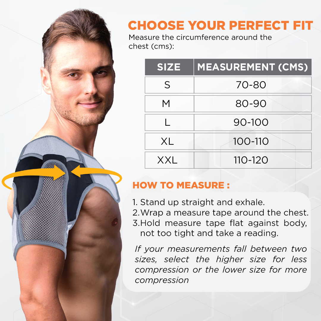 Vissco Shoulder Support | Provides Moderate Support & Stability to the Shoulder to Prevent Shoulder Dislocation (Grey)