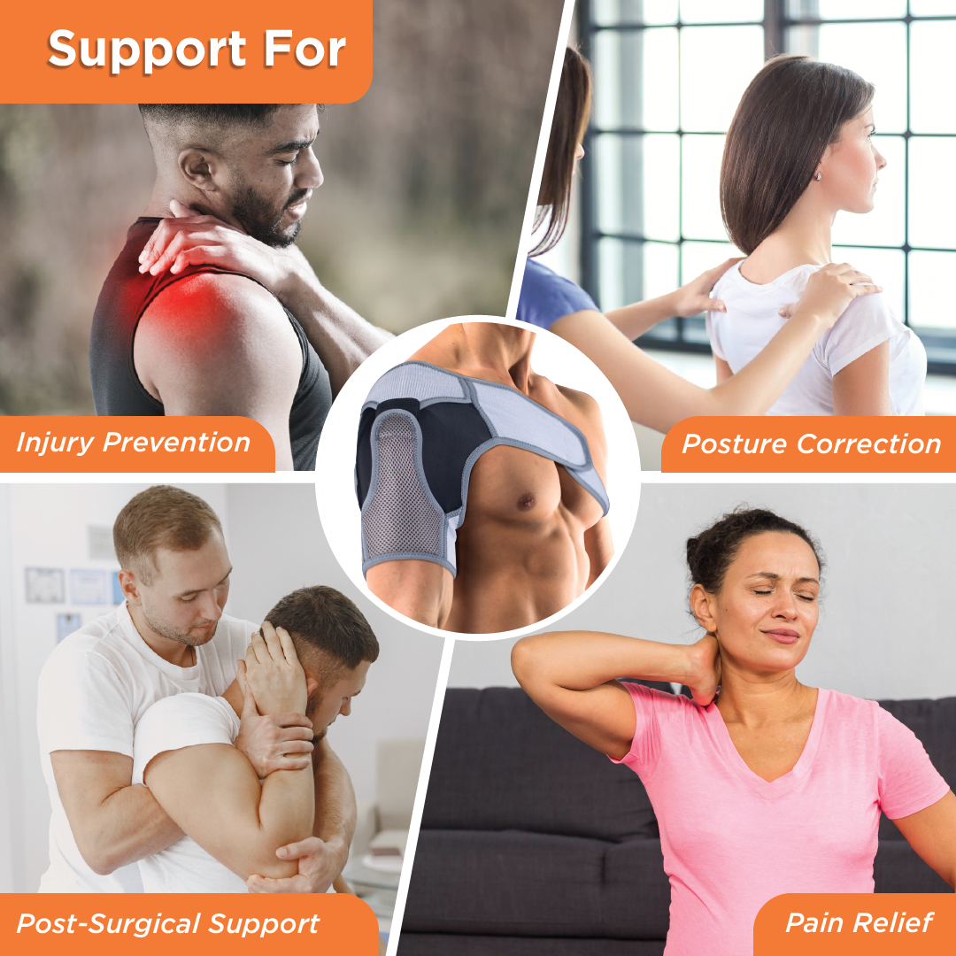 Vissco Shoulder Support | Provides Moderate Support & Stability to the Shoulder to Prevent Shoulder Dislocation (Grey)