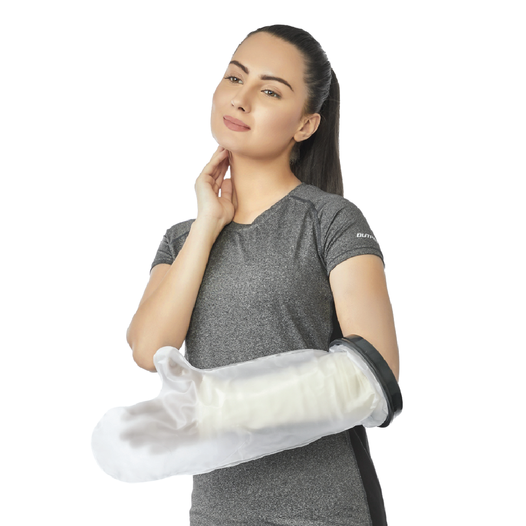 Vissco Cast Cover for Left & Right Hand Upto Elbow | Protects Bandage from Water Exposure during Bath & Shower (Grey)