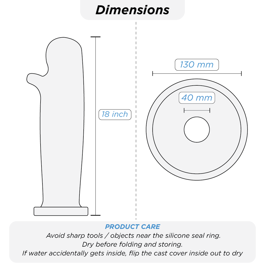 Vissco Cast Cover for Left & Right Hand Upto Elbow | Protects Bandage from Water Exposure during Bath & Shower (Grey)