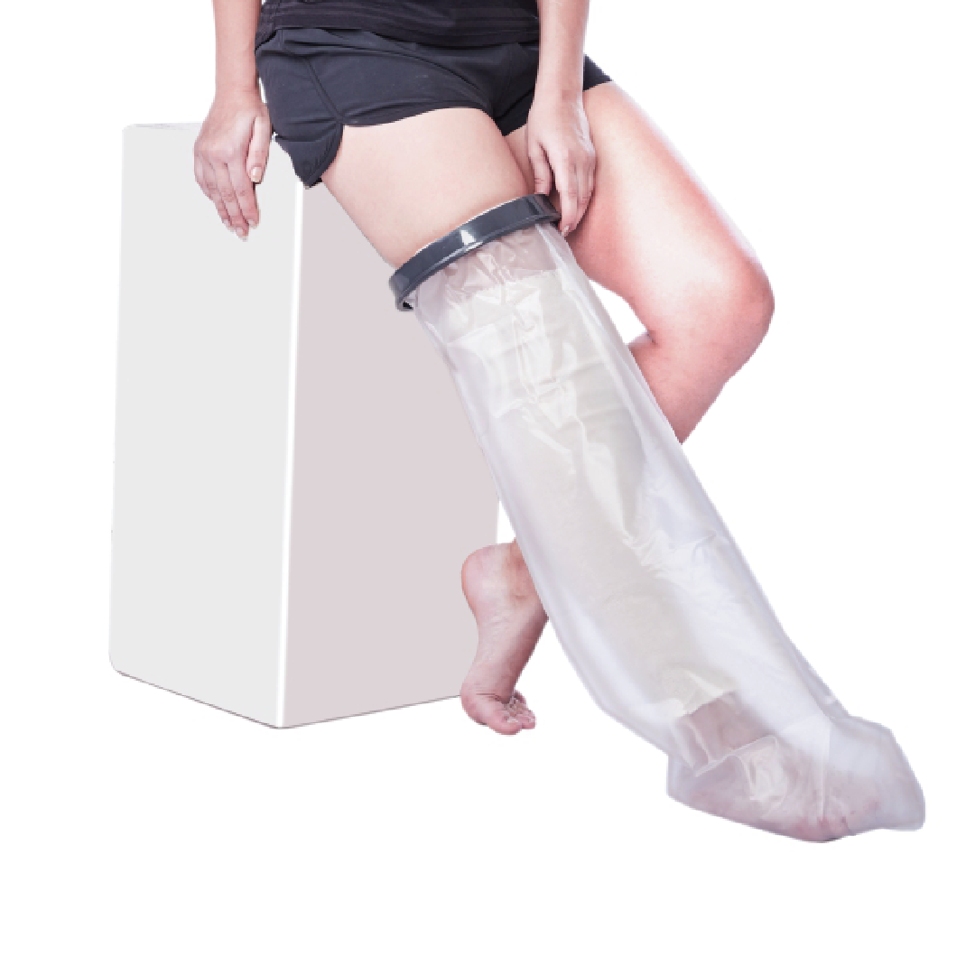 Vissco Cast Cover - Leg Upto Thigh | Cast Cover for Left & Right Leg (1 Piece) | Protects Bandage From Water Exposure during Bath & Shower (Grey)