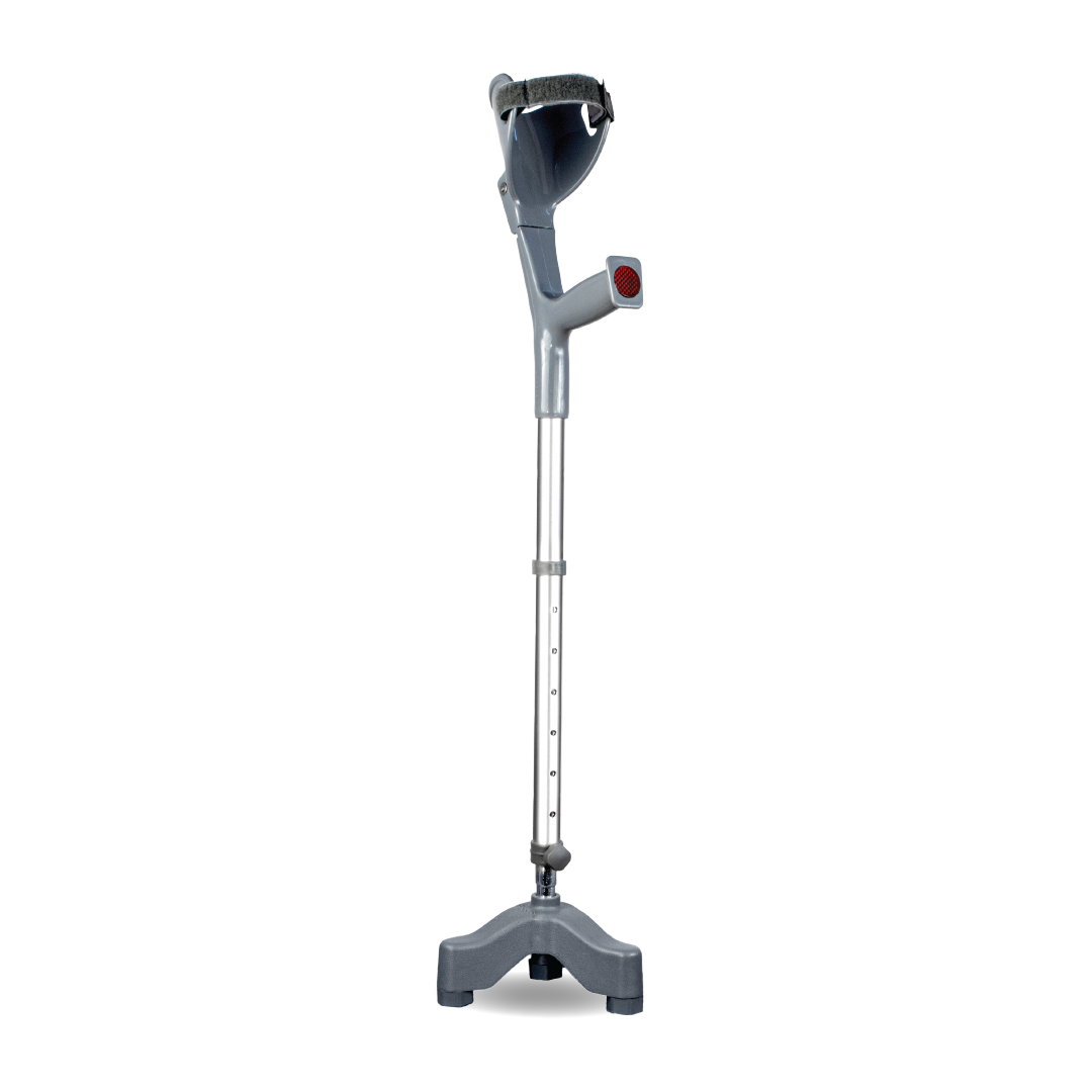 Vissco Astra Max Elbow Crutch Tripod Base With Height Adjustable & Movable Elbow Support, Light Weight (1 Piece) (Grey)