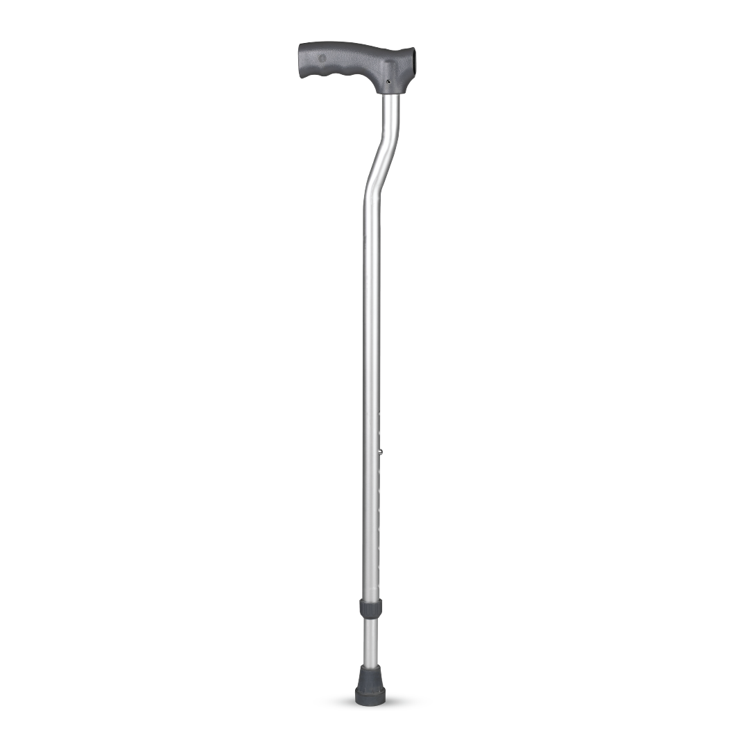 Vissco Avanti L Shape Walking Stick | Adjustable Height | Lightweight Walking Stick (Grey)