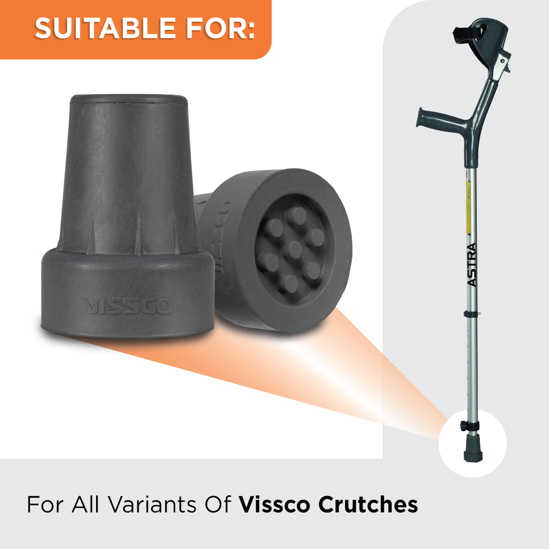 Vissco Rubber Tips/Shoes for Crutches (PACK OF 2)