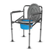 Vissco Comfort Folding Commode Chair - Chrome