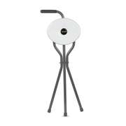 Vissco Avanti Walking Stick with Seat | L Shaped Handle | Light Weight | Durable Soft Rubber Shoes for better Grip (Grey)