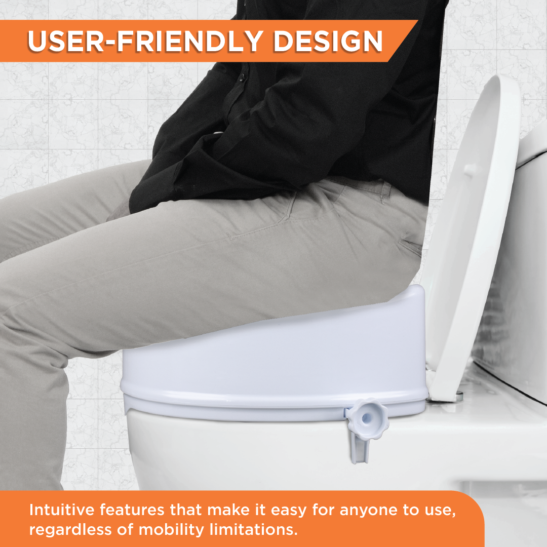 Vissco Comfort Commode Elevated Seat (2 / 4 / 6 Inch Height) Without Lid | Portable, Lightweight Commode Raiser (White)