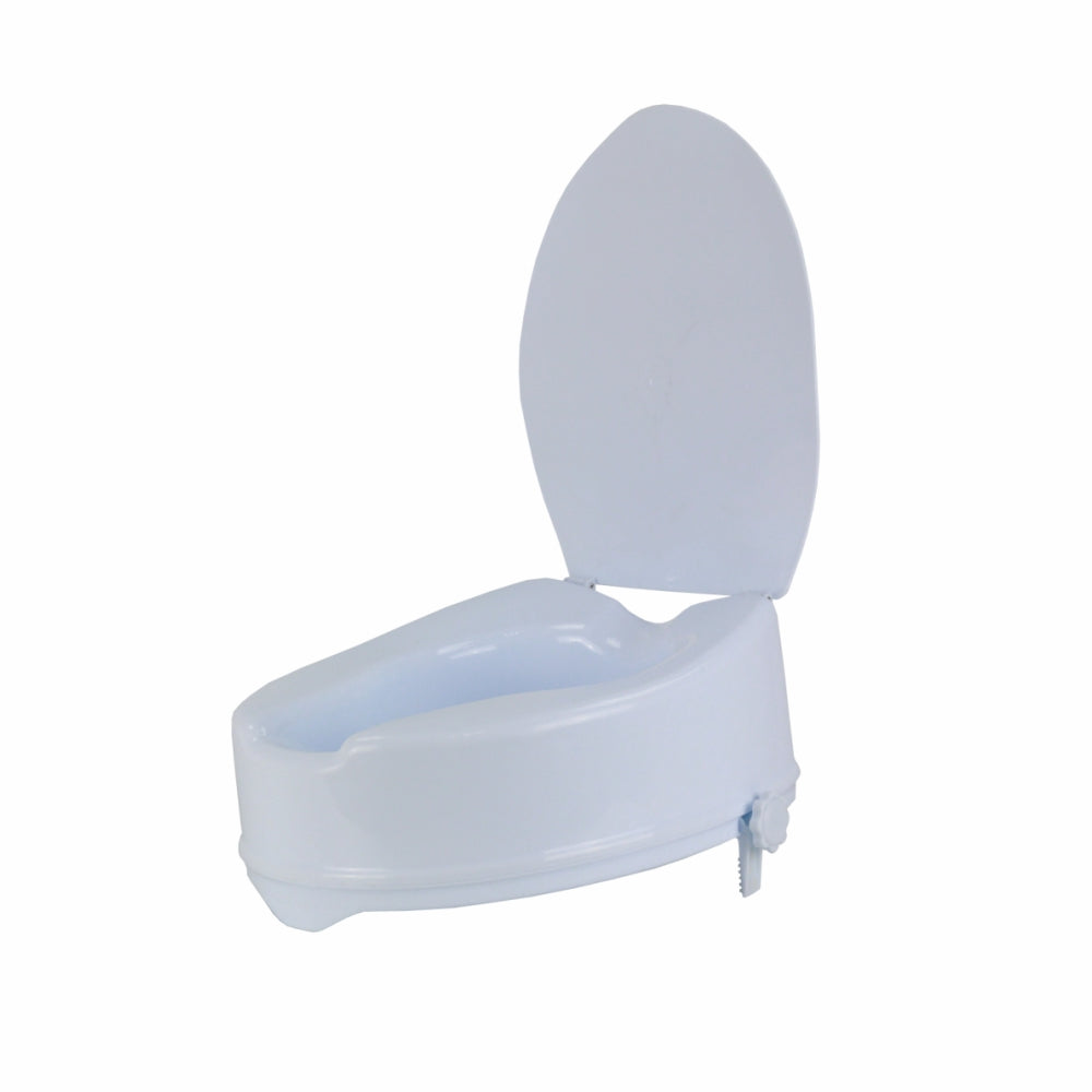 Vissco Comfort Elevated Commode Seat (6 Inch Height) With Lid |Lightweight | Portable |Comfortable Commode raiser (White)