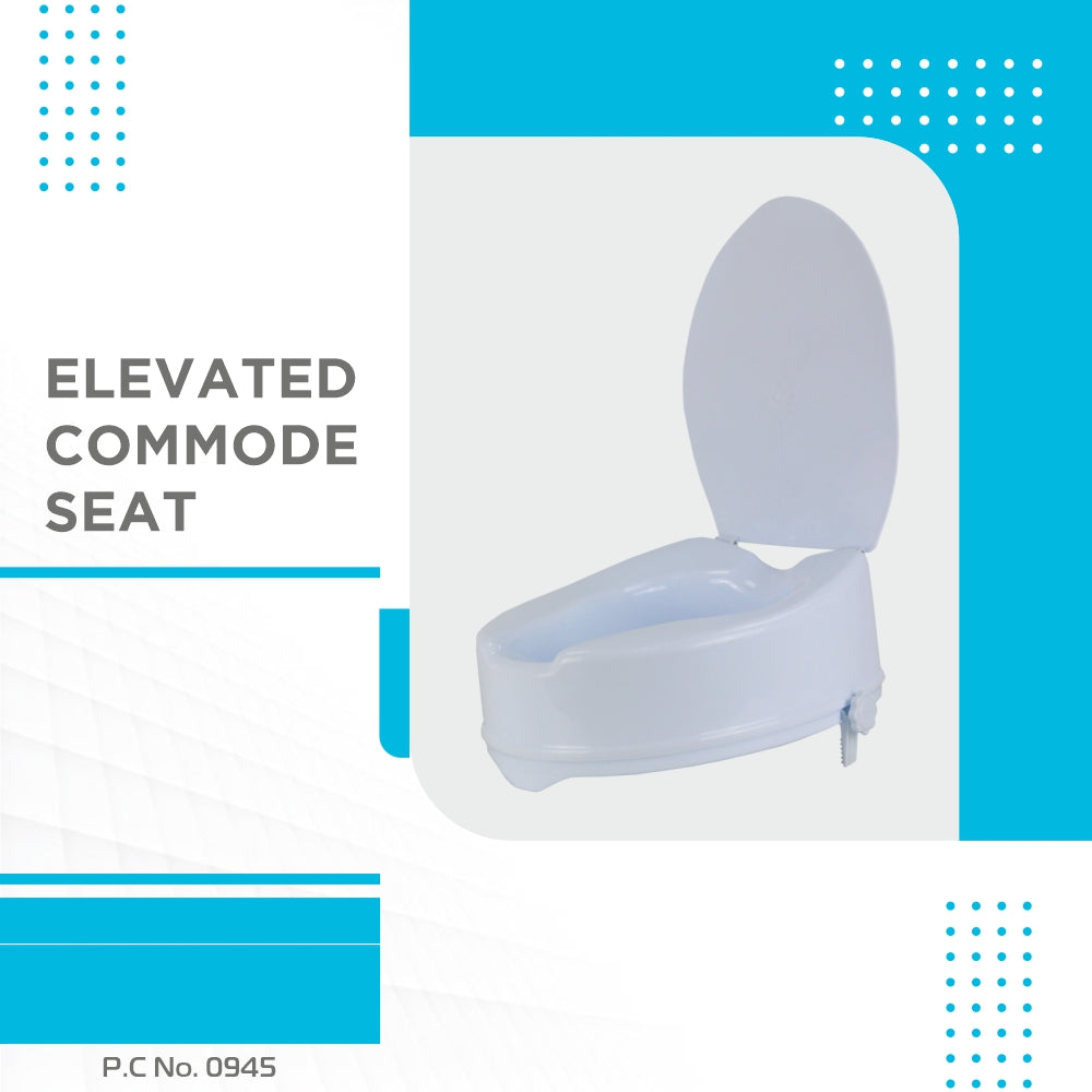 Vissco Comfort Elevated Commode Seat (6 Inch Height) With Lid |Lightweight | Portable |Comfortable Commode raiser (White)