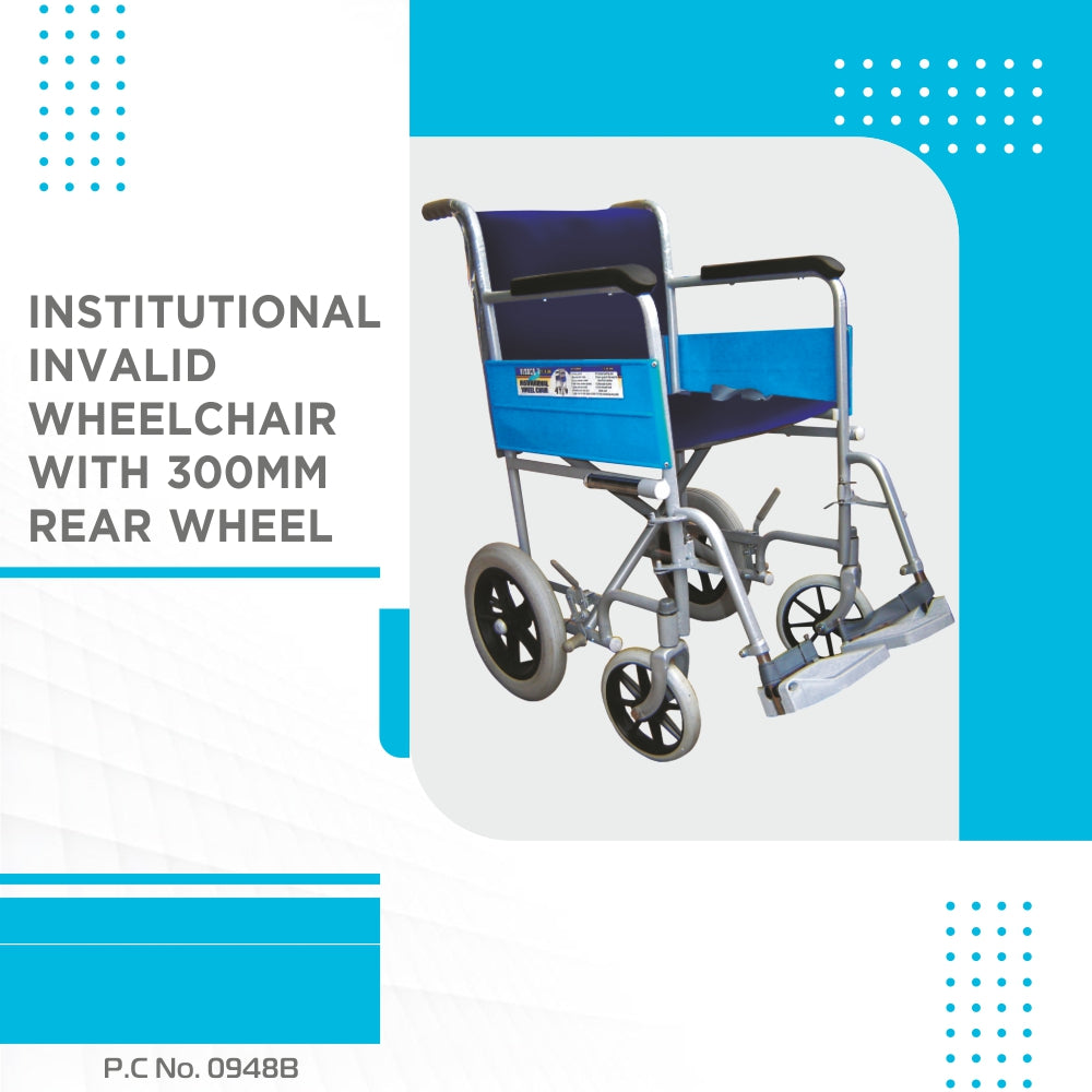 Vissco Institutional Wheel Chair with 300mm Rear Wheel