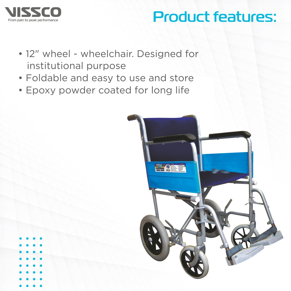 Vissco Institutional Wheel Chair with 300mm Rear Wheel