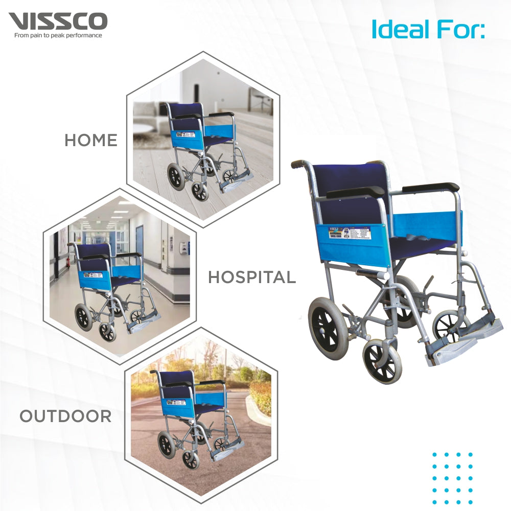 Vissco Institutional Wheel Chair with 300mm Rear Wheel