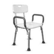 Vissco Comfort Shower Chair | With Back & Armrest | Adjustable Height, Light Weight | Made from Aluminum Anti Rusting Material (White & Anodized)