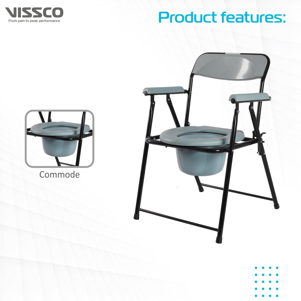 Vissco Comfort Steel Folding Commode Chair