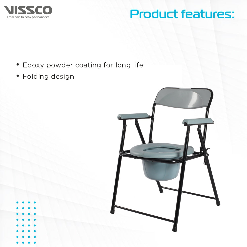 Vissco Comfort Steel Folding Commode Chair
