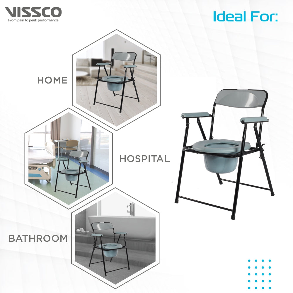Vissco Comfort Steel Folding Commode Chair