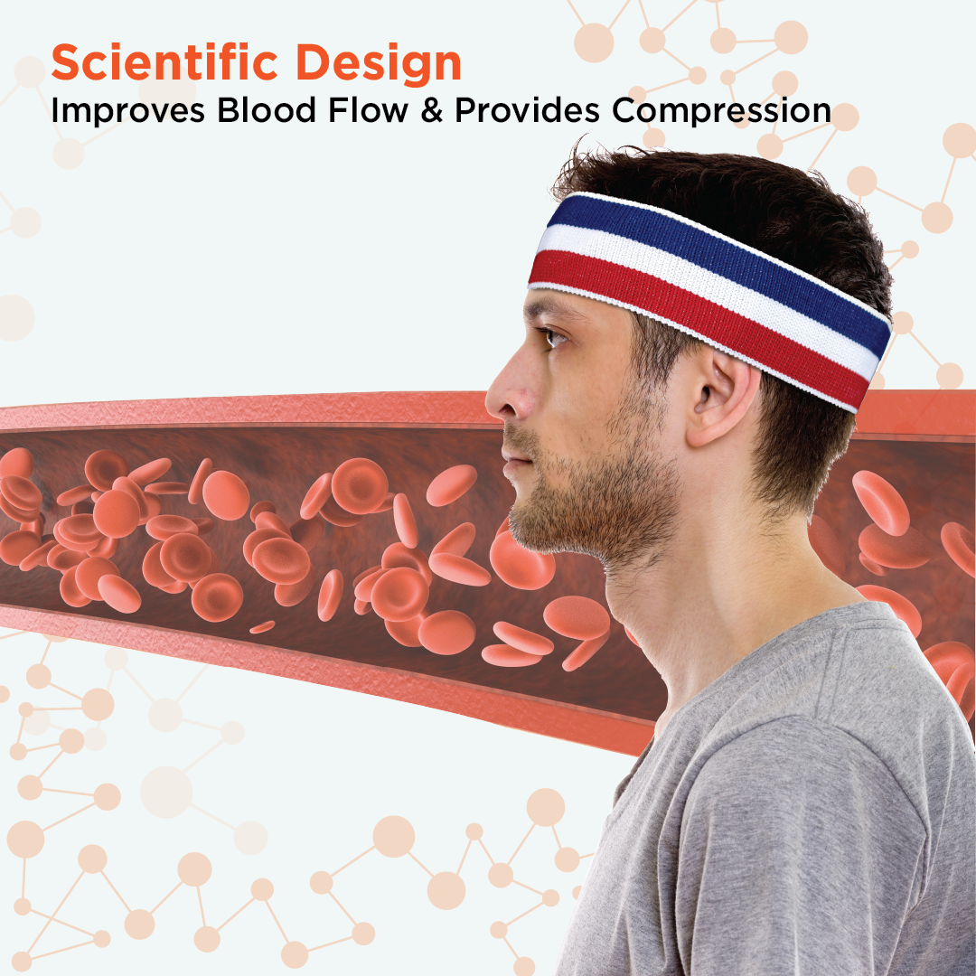 Vissco Headache Band (Mild Support)| Relieves Headache with Firm & Uniform Compression (Multicolour)