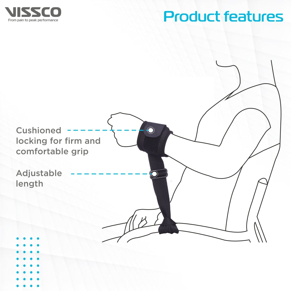 Patient Restrainer Strap | Ensures Safety of the Patients by Locking Harmful Movements (Black) - Vissco Next
