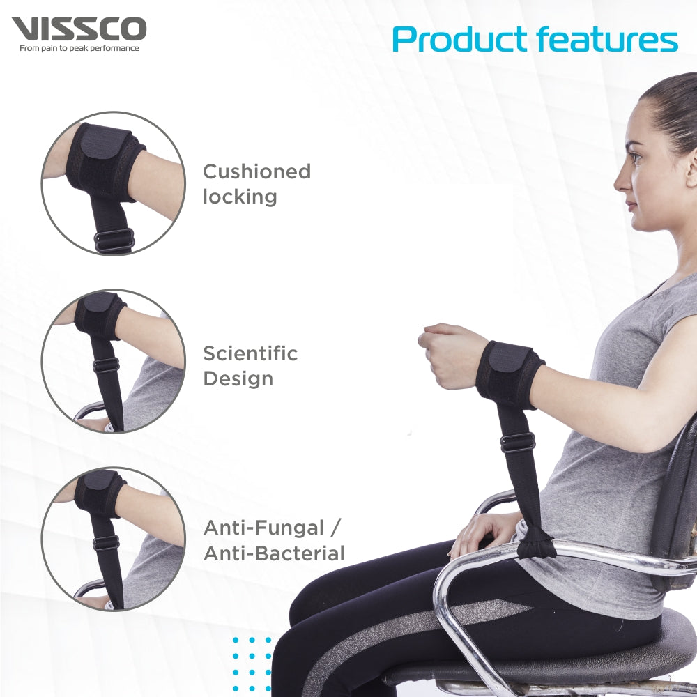 Patient Restrainer Strap | Ensures Safety of the Patients by Locking Harmful Movements (Black) - Vissco Next