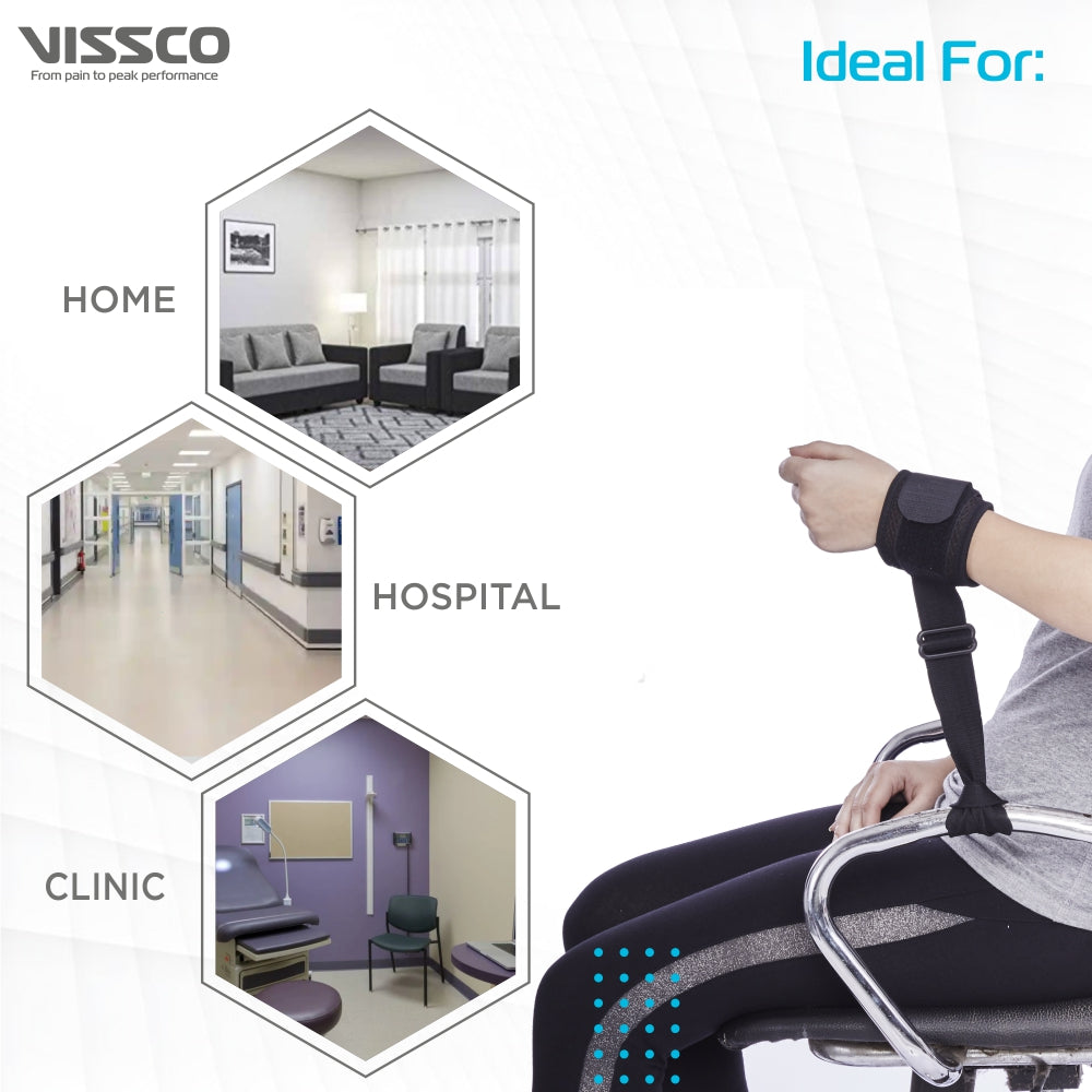 Patient Restrainer Strap | Ensures Safety of the Patients by Locking Harmful Movements (Black) - Vissco Next