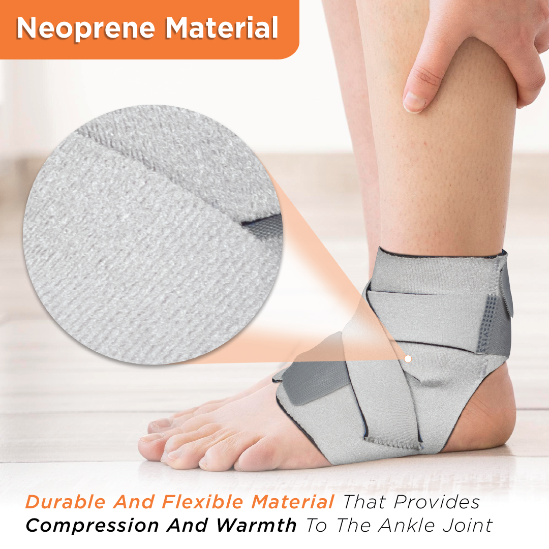 Vissco Neoprene Ankle Support | Provides Optimum Compression & Support to the Ankle (Grey)