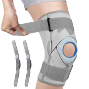 Vissco Neoprene Hinged Patella Knee Brace | Provides moderate support & stability to the Knee - (CLOSED TYPE) - Grey (Single Piece)