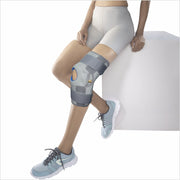Vissco Neoprene Hinged Patella Knee Brace | Provides moderate support & stability to the Knee - (OPEN TYPE) - Grey (Single Piece)