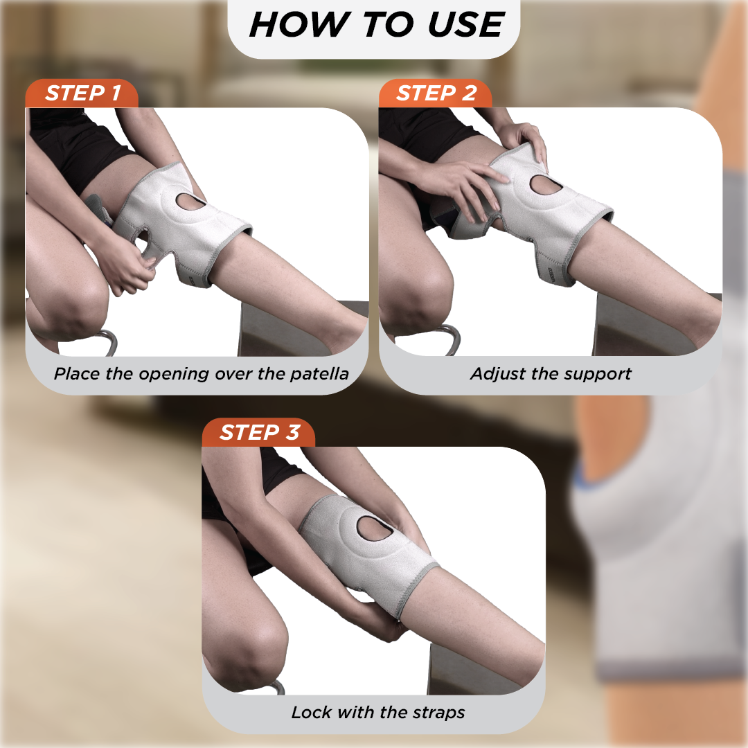 Vissco Neoprene Knee Cap | Ideal mild support for free Knee movement | Color- Grey (Single Piece)