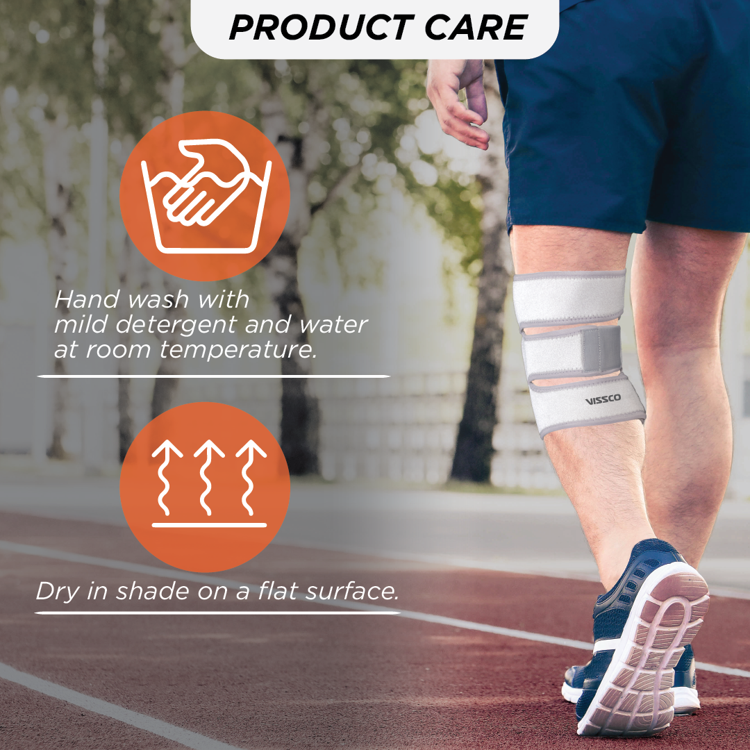 Vissco Neoprene Knee Cap | Ideal mild support for free Knee movement | Color- Grey (Single Piece)