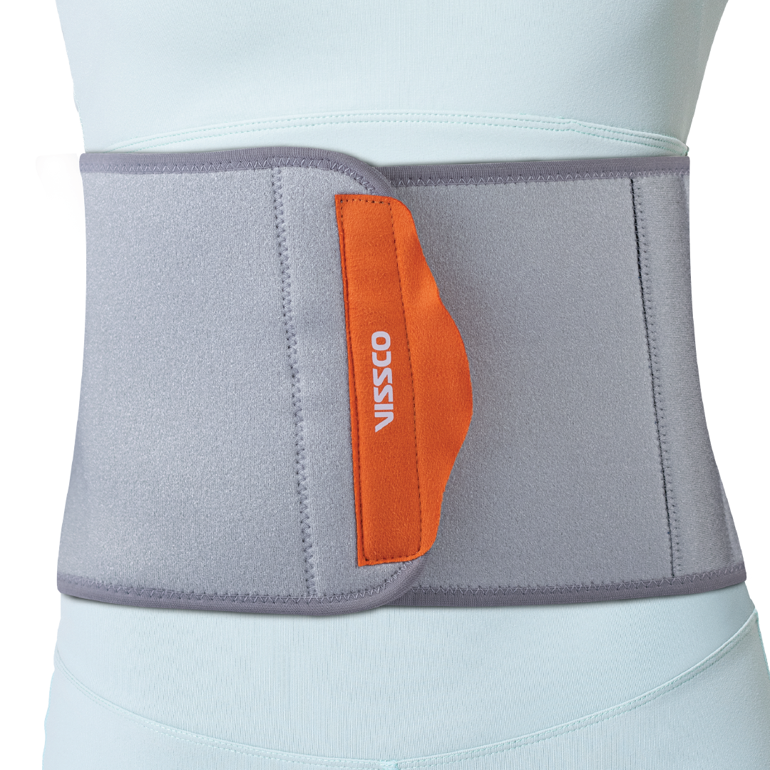 Vissco Neoprene 8" Abdominal Belt | Supports the Weak Abdominal Muscles & Helps in Blood Circulation (Grey)