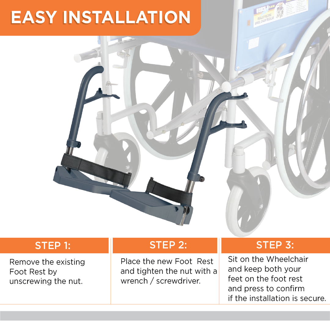 Vissco Wheelchair Foot Rest With Bracket - (1 Piece)