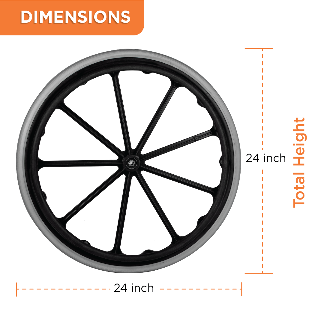 Vissco Wheelchair Big Wheel With Moulded Mag Type & Bear - (1 Piece)