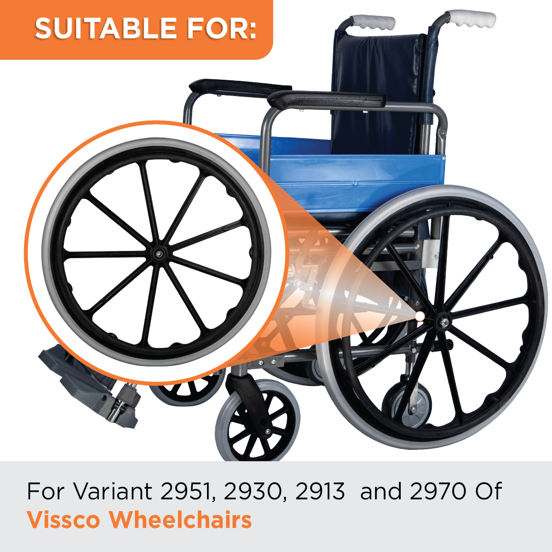 Vissco Wheelchair Big Wheel With Moulded Mag Type & Bear - (1 Piece)