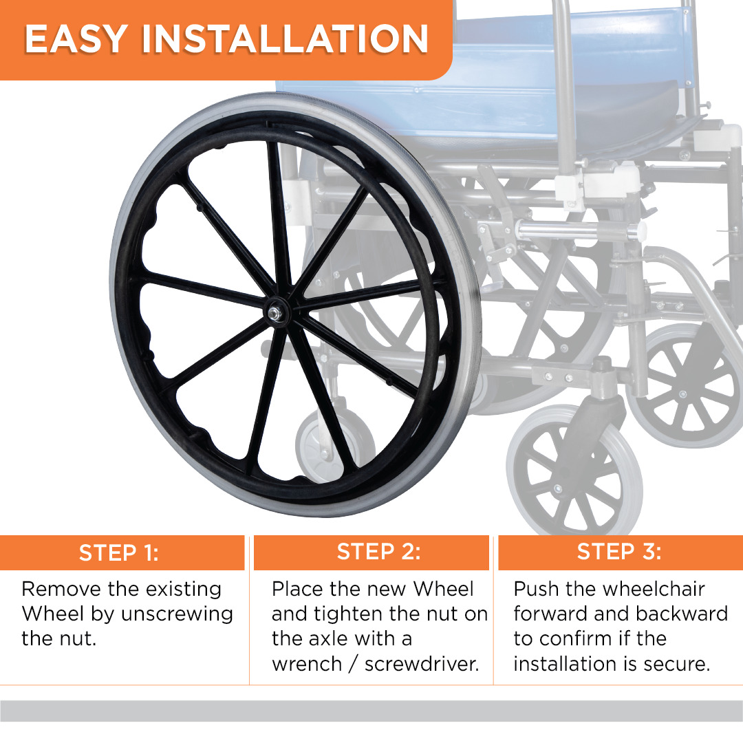 Vissco Wheelchair Big Wheel With Moulded Mag Type & Bear - (1 Piece)