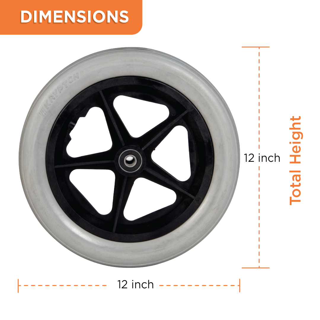 Vissco Institutional Wheelchair With 12" PU Wheel - (1 Piece)