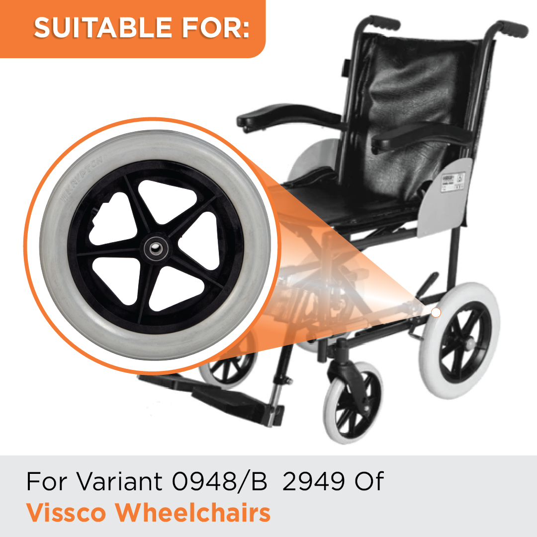 Vissco Institutional Wheelchair With 12" PU Wheel - (1 Piece)