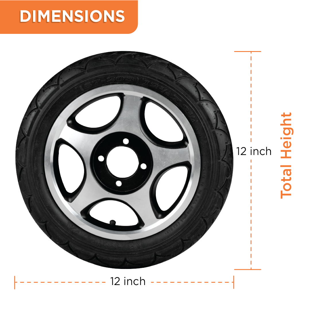 Vissco Back Wheel (PU Tyre) With Hub For Zip Lite Power Wheelchairs (1 Piece) - 2974 & 2974A