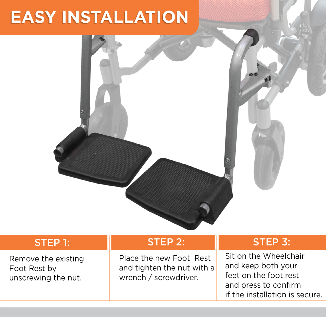 Vissco Foot Rest For Left & Right Side Of Power Wheelchairs - 2974 & 2974A