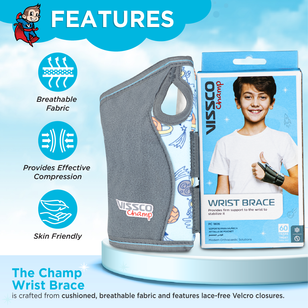 Vissco Champ Champ Wrist Brace With Splint Provides Firm Support to the Wrist, Colle's fracture & Wrist Sprain/Strain, Postoperative Recovery
