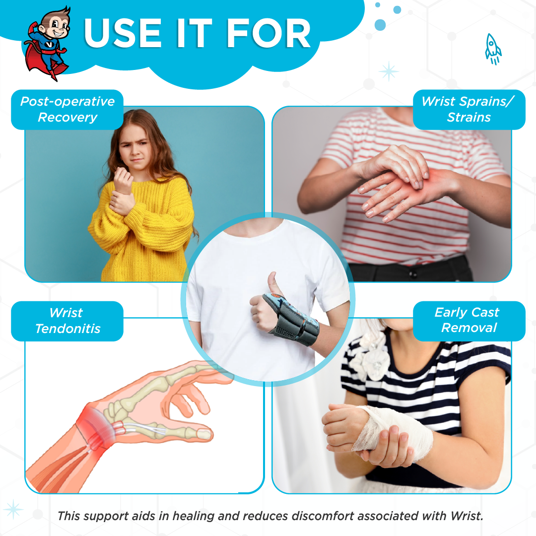 Vissco Champ Champ Wrist Brace With Splint Provides Firm Support to the Wrist, Colle's fracture & Wrist Sprain/Strain, Postoperative Recovery