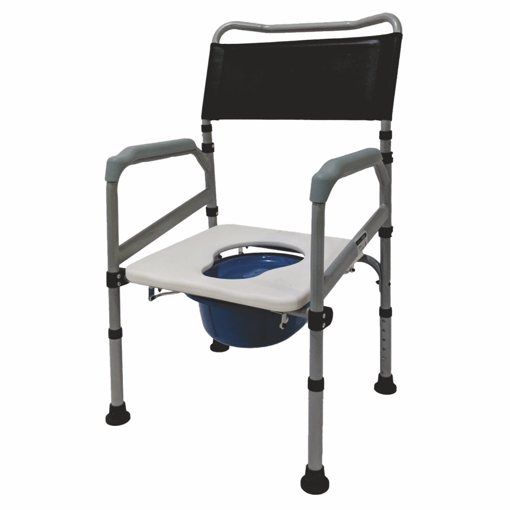 COMFORT STEEL FOLDING COMMODE CHAIR WITHOUT CASTORS - Vissco Rehabilitation 