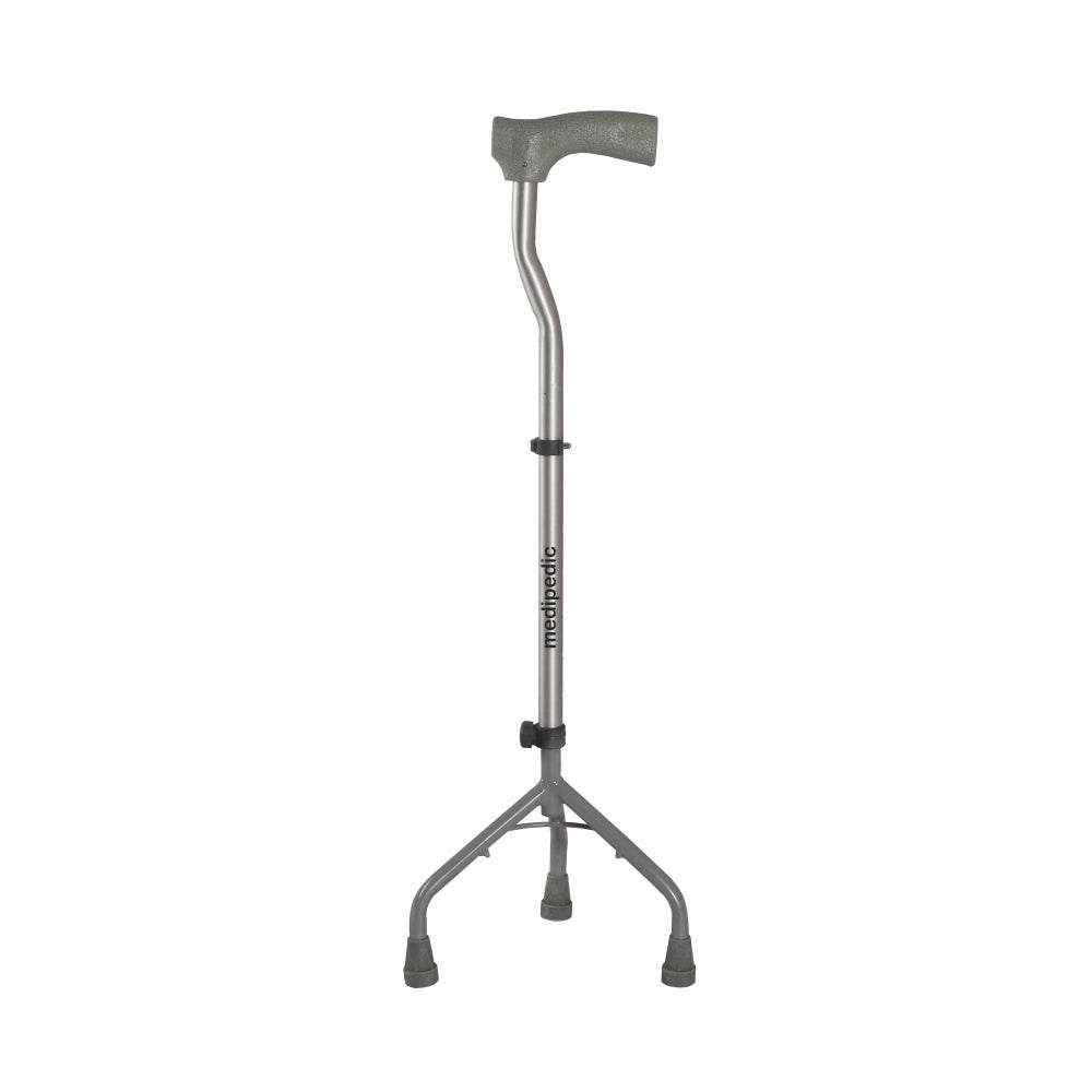 Vissco Medipedic L Shape Tripod Stick for Physically Challeged | Light Weight & Adjustable Height (Grey)