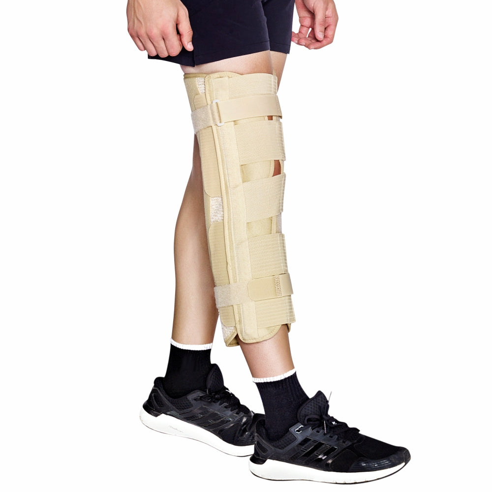 Vissco Knee Immobilizer | Locks the Motion & Stabilizes the Knee Joint (Beige)