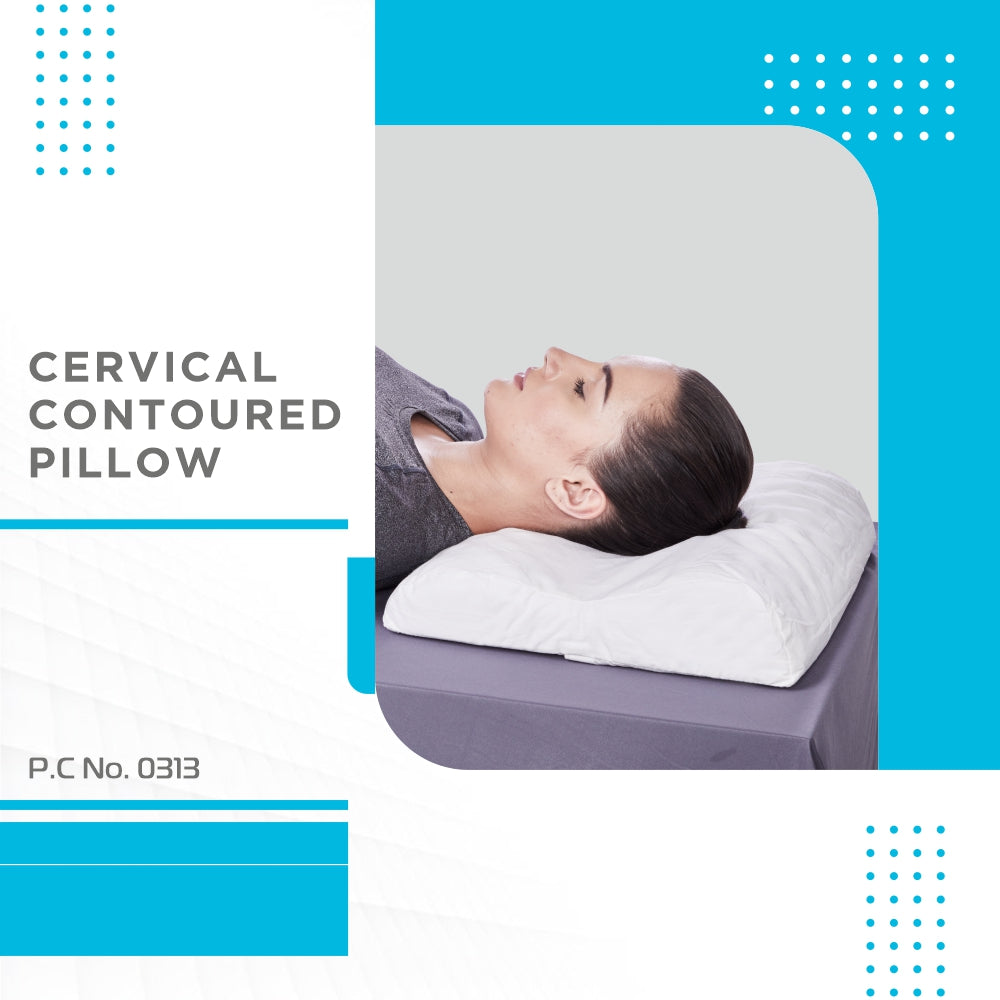 Vissco Cervical Contoured Pillow | Prevents Cervical Spondylitis, Mild Sprain & Stiff Neck (White)
